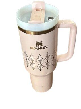 Stanley Blush Pink Geometric Travel Mug see callout in photos